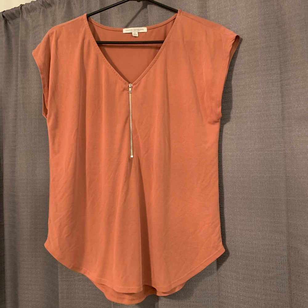 Zipper Burnt Orange Top
